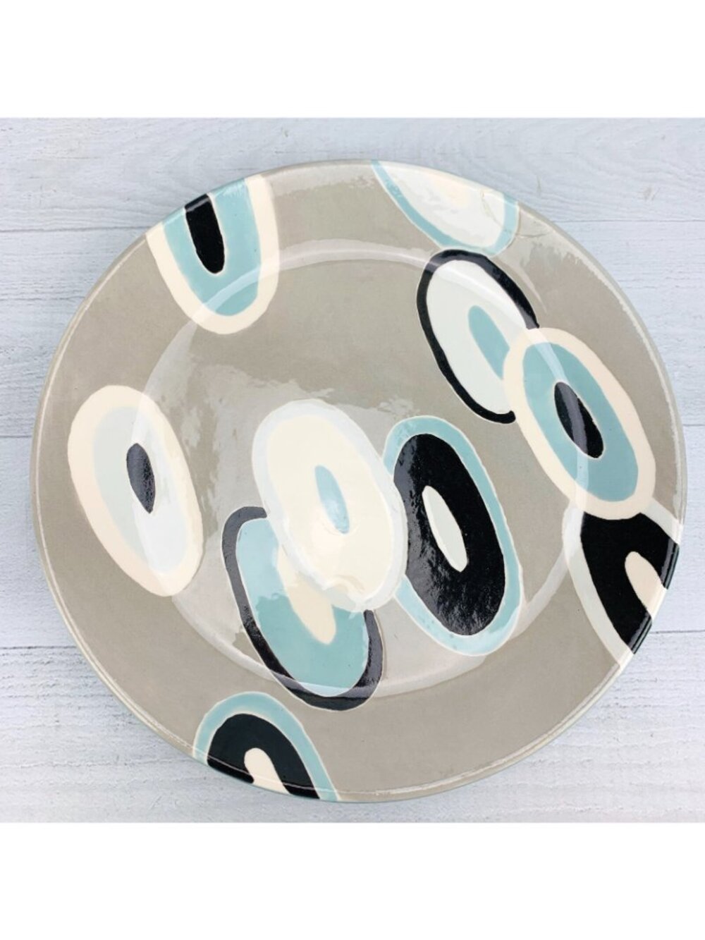 Jill Rosenwald Arte Y Barro Handcrafted Stoneware Unique Lunch Snack Plate Set 4 - Picture 3 of 12